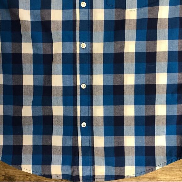 Wrangler Boys Blue Plaid Button Up Shirt Size XXL 18 - Picture 2 of 7